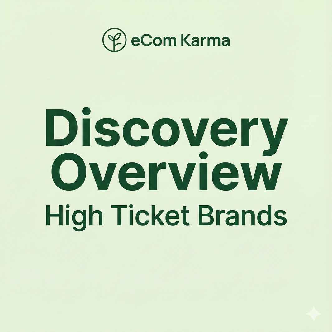 Discovery overview for high-ticket eCommerce brands