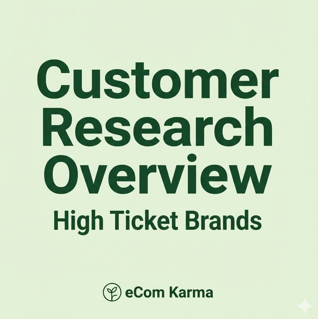 Customer research overview for high-ticket eCommerce brands
