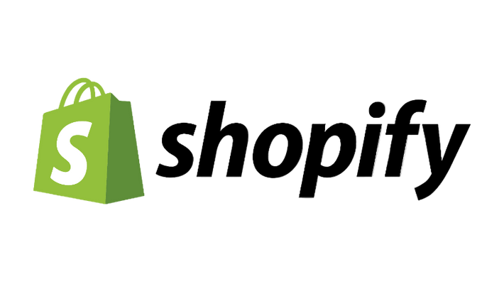 Shopify logo with green shopping bag icon on a white background